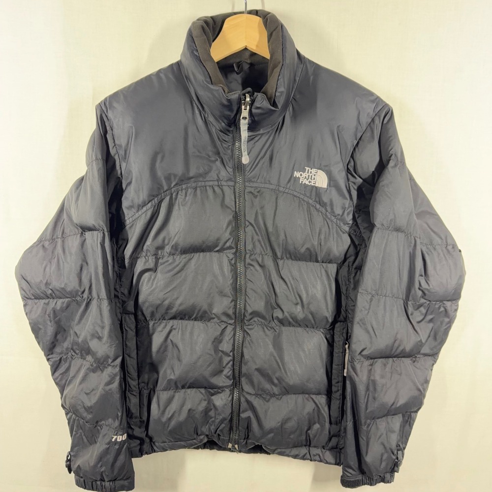 VTG The North Face Jacket Womens Small Black Nuptse 700 Down Puffer Packable Y2K